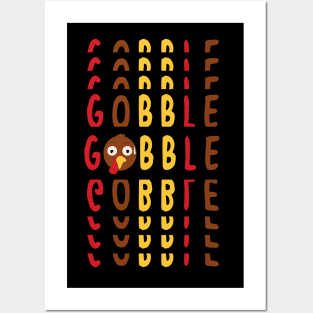 Funny turkey gobble gobble Posters and Art